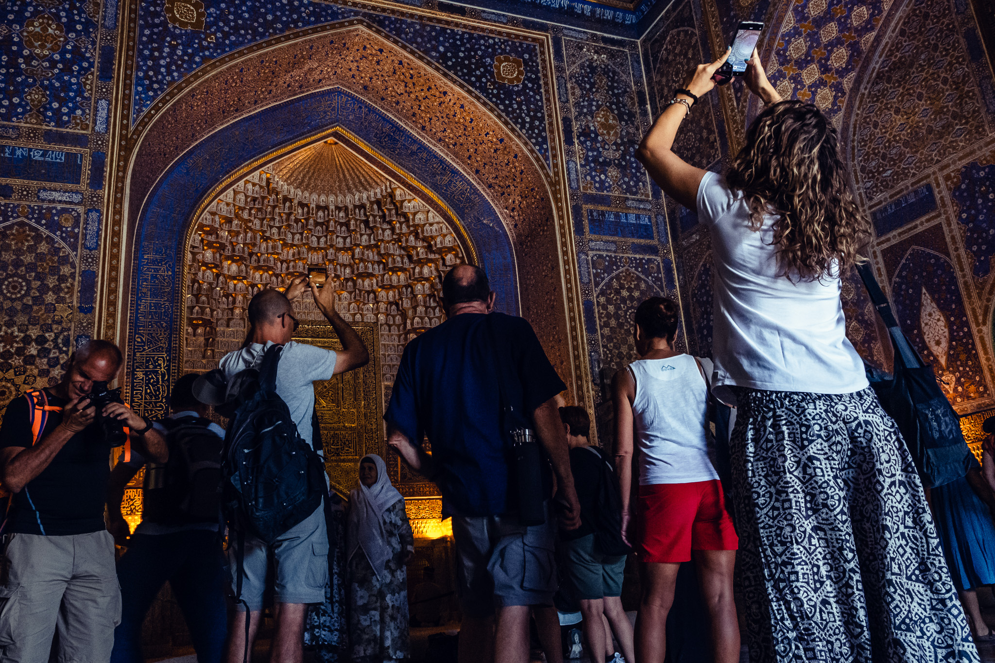 Tourists in Ulug'bek Mosque